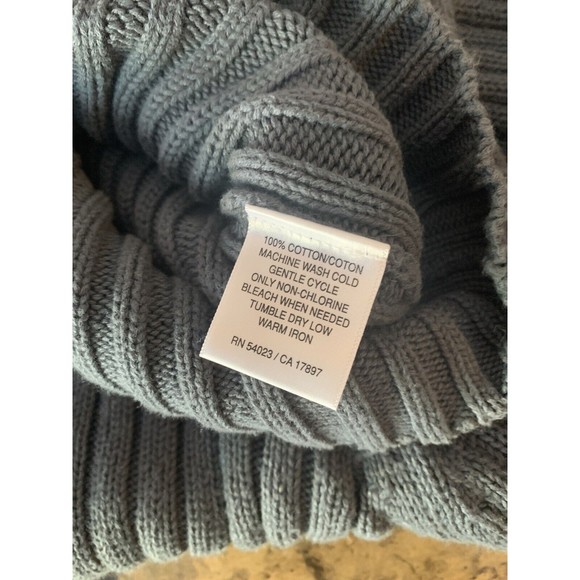 Men's Blue Old Navy Long Sleeve V-Neck Quarter-Button Cotton Knit Large Sweater - Picture 7 of 7